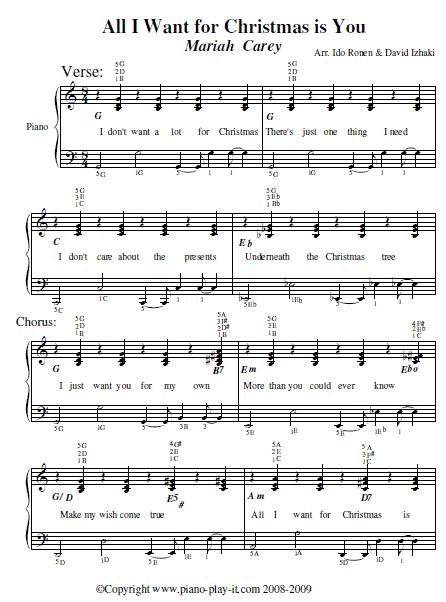 All i want for christmas is you chords