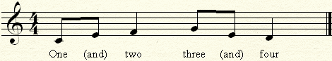 Counting two eighth notes in a quarter.