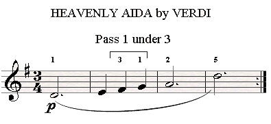 Passing 1 under 2 in the 4th Invention by Bach.