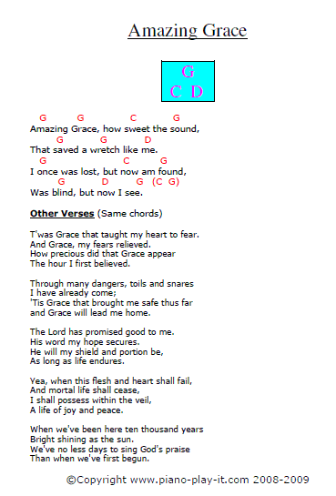 amazing grace easy guitar chords
