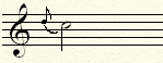 Appoggiatura with eighth note.