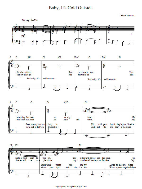 Baby It's Cold Outside Piano Sheet
