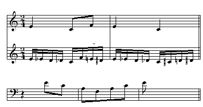 A chromatic line in the flight of the bumblebee.