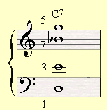 Playing an open position chord with a tenth in the left hand.