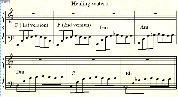 the bass lines for Healing Waters.