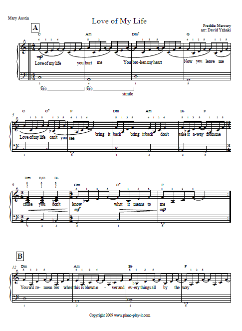 love-of-my-life-chords-piano-easy-version