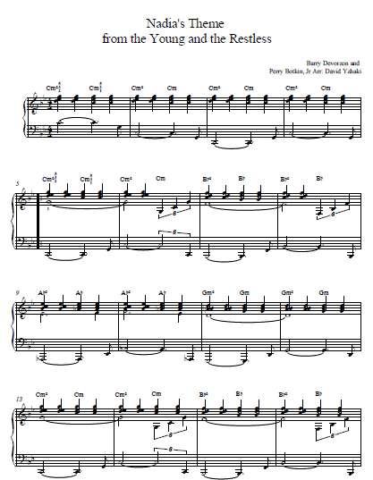 Nadia's Theme Piano Tab