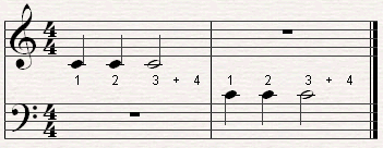 a rhythm pattern with a whole rest.