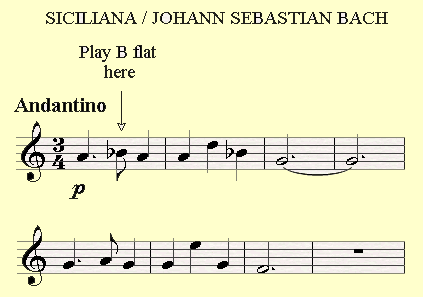 Siciliana by Bach has a Bb in the melody.