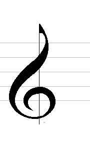 Drawing a treble clef 3rd step