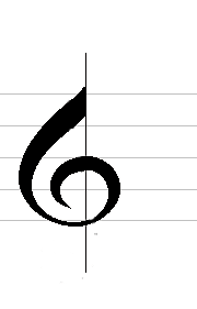 Drawing a treble clef 2nd step