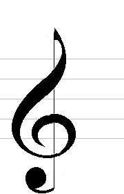 Drawing a treble clef 4th step