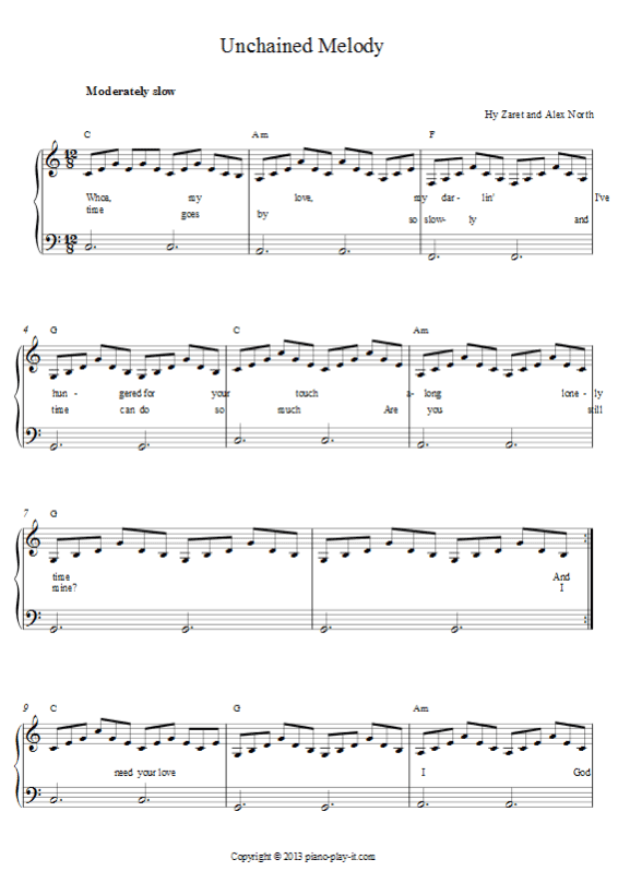 Unchained Melody Piano Sheet.