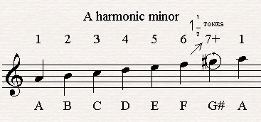 A harmonic minor is not diatonic because it has an other order of whole steps and step whithin an octave.