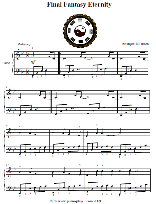 Free Final Fantasy Piano Sheet Music - Eternity