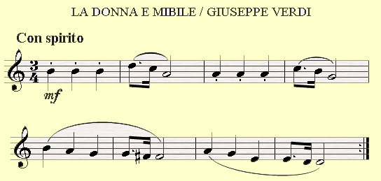Dotted Eighth Notes in La Donna e Mobile