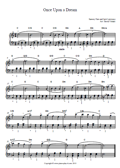 Once Upon a Dream Piano Tab