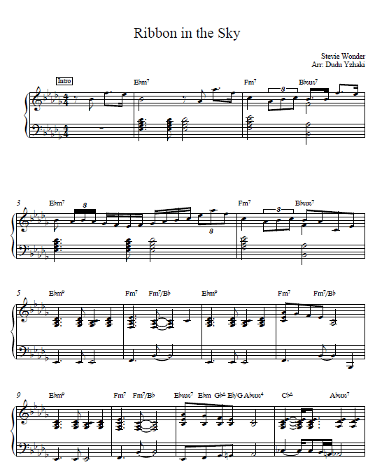 Ribbon in the Sky piano tutorial Stevie wonder