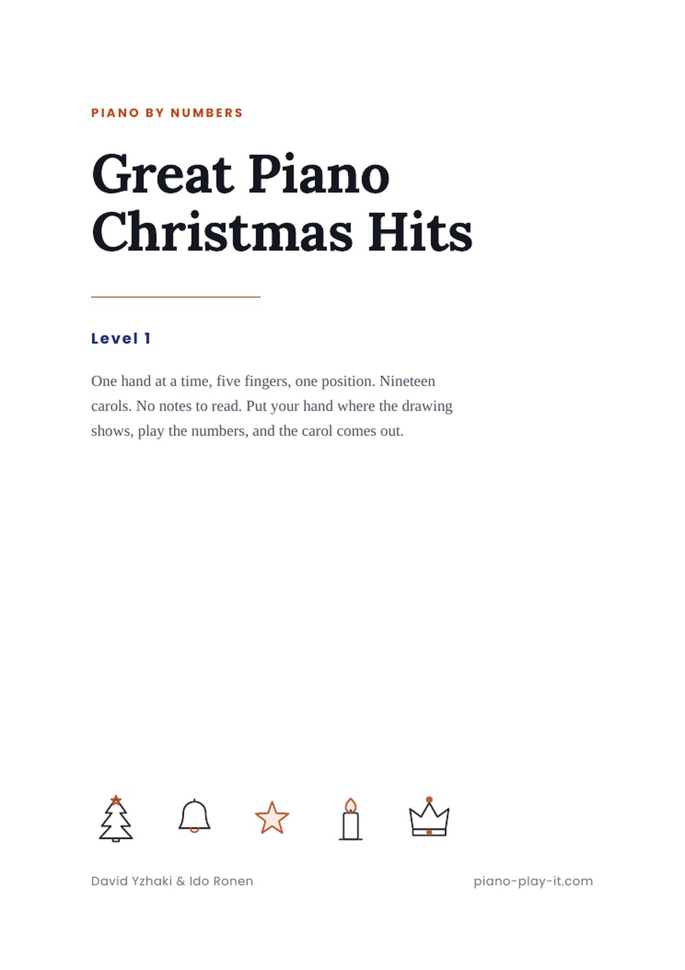The cover of Great Piano Christmas Hits, Level 1